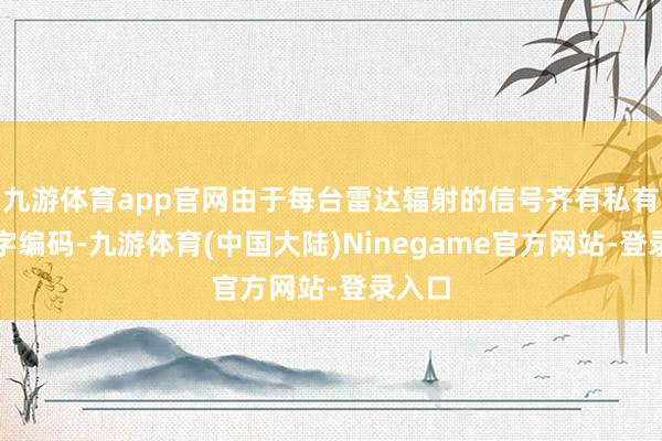 九游体育app官网由于每台雷达辐射的信号齐有私有的数字编码-九游体育(中国大陆)Ninegame官方网站-登录入口