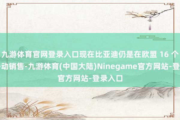 九游体育官网登录入口现在比亚迪仍是在欧盟 16 个国度开动销售-九游体育(中国大陆)Ninegame官方网站-登录入口