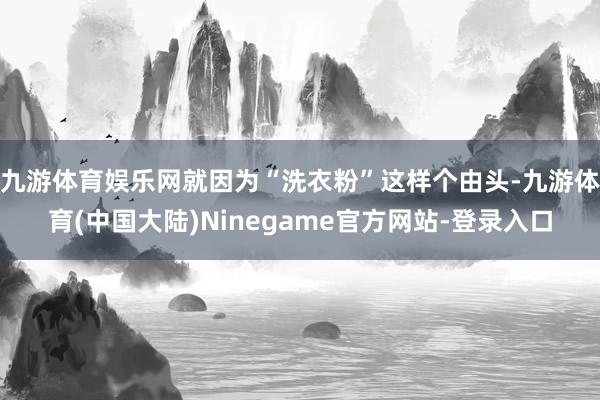 九游体育娱乐网就因为“洗衣粉”这样个由头-九游体育(中国大陆)Ninegame官方网站-登录入口