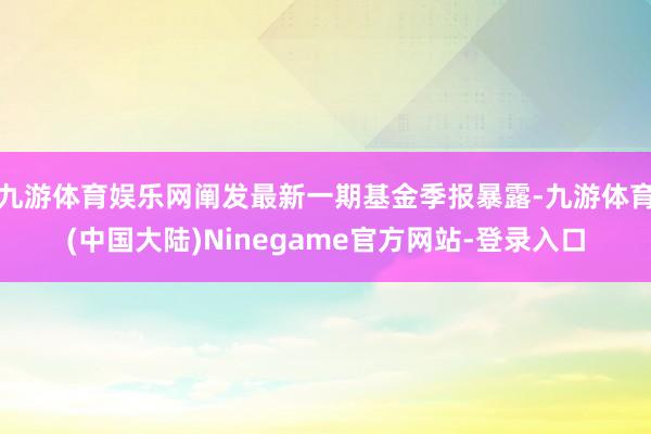 九游体育娱乐网阐发最新一期基金季报暴露-九游体育(中国大陆)Ninegame官方网站-登录入口