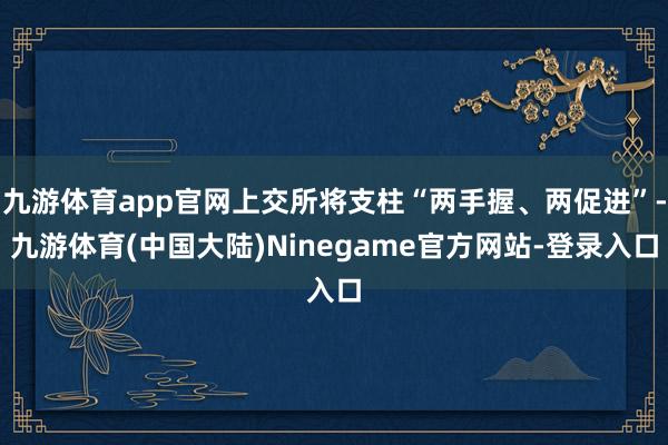 九游体育app官网上交所将支柱“两手握、两促进”-九游体育(中国大陆)Ninegame官方网站-登录入口